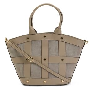 💛🔹️CHEVAL🔹️ Taupe Made In Italy Leather And Suede Tulip Satchel